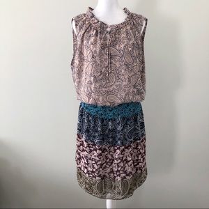 CAbi Dani Multicolored Paisley Dress Size Large Style 5371